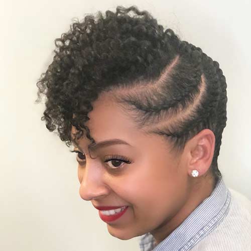 Front mohawk braided updo for black women