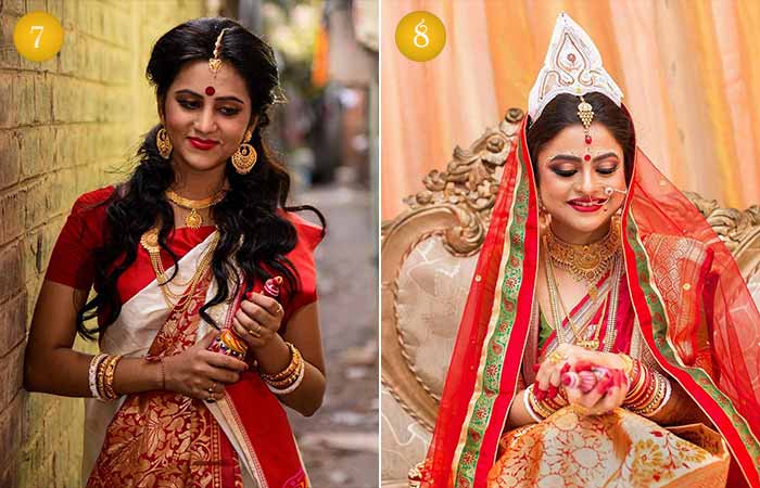 Beautiful modern Bengali bridal look
