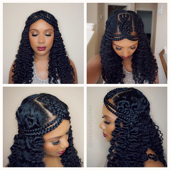 Celtic knot cornrows headband braids hairstyle