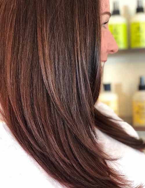 Reddish brown hair color