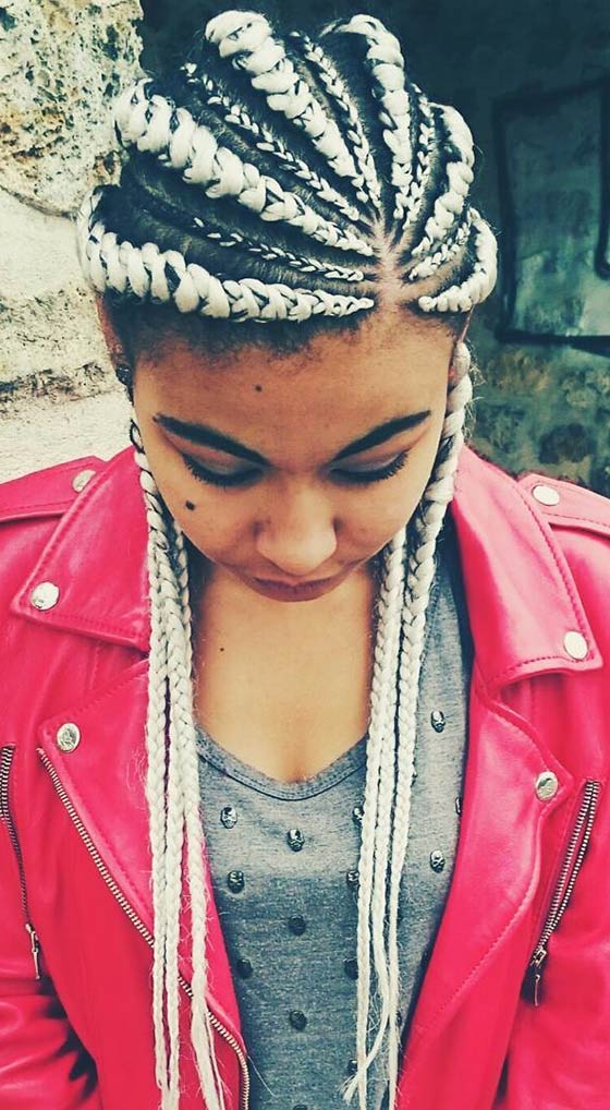 Ivory cornrow braids hairstyle