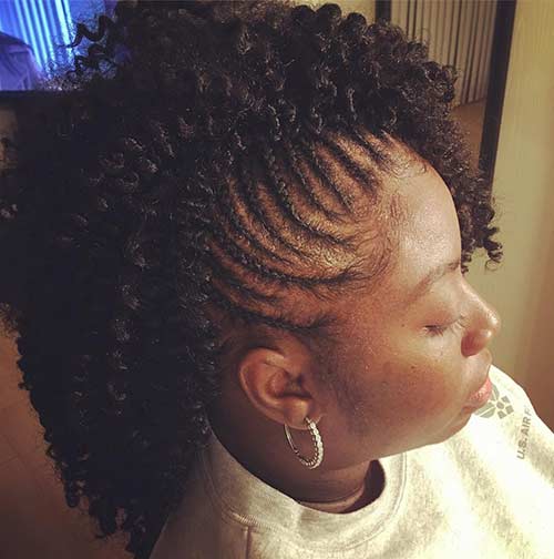 Side braids updo for black women