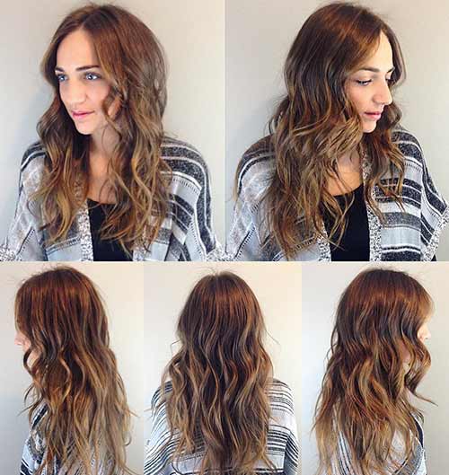 Golden honey brown hair color