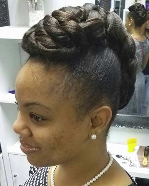 Mohawk braided updo for black women