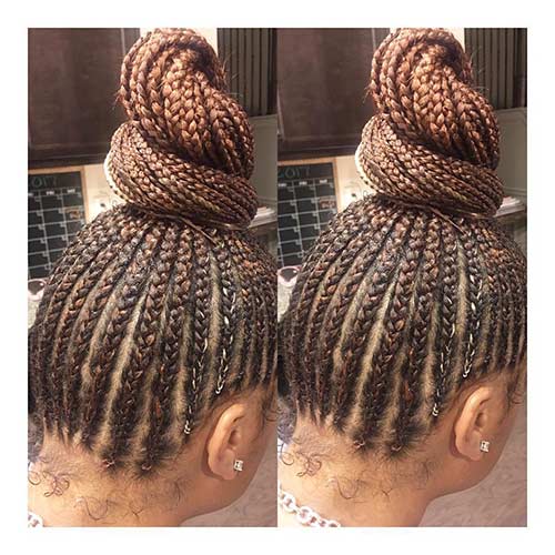 Double decker top knot for black women