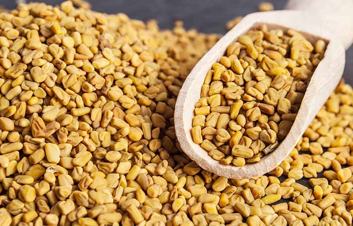 Fenugreek seeds paste treatment for dry hair