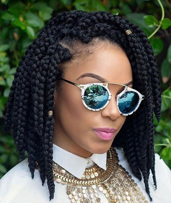 A-line 3D crochet-braids bob for black women