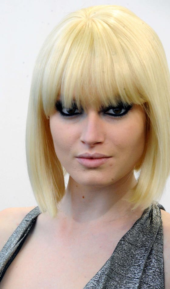 Japanese bleach blonde short bob hairstyle