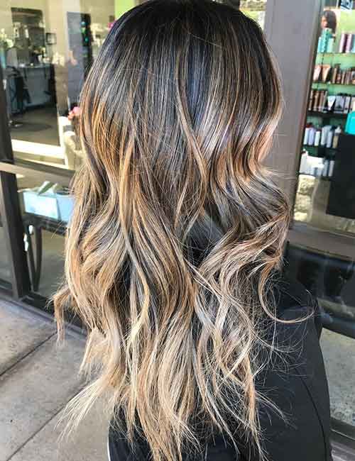 Dark blonde balayage hair color