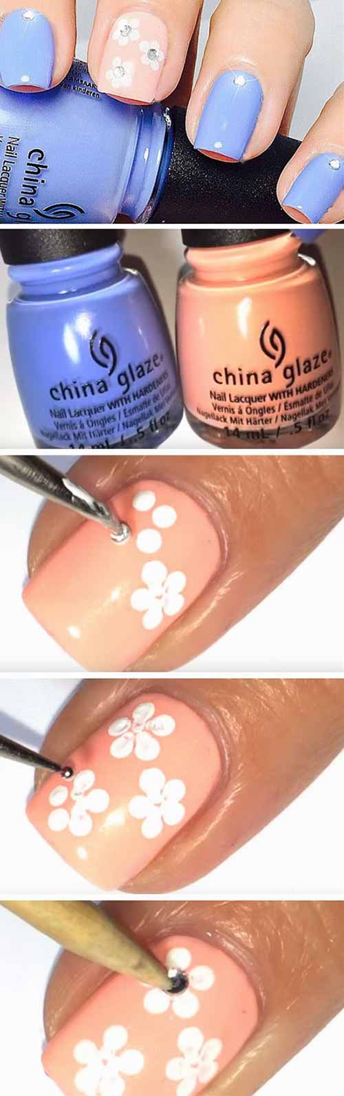 Minimal summer 3D nail art designs for short nails