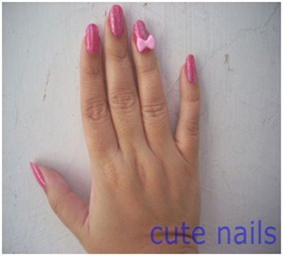 Acrylic bow nail art stickers