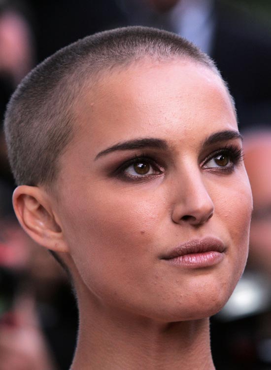 Natalie Portman's almost bald beautiful hairstyle