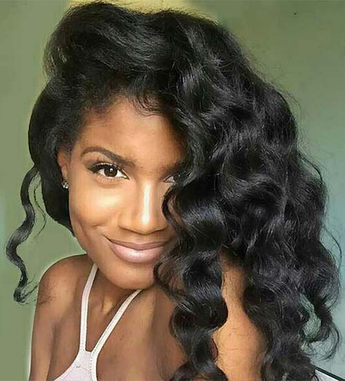 Beachy waves wedding hairstyle for black women