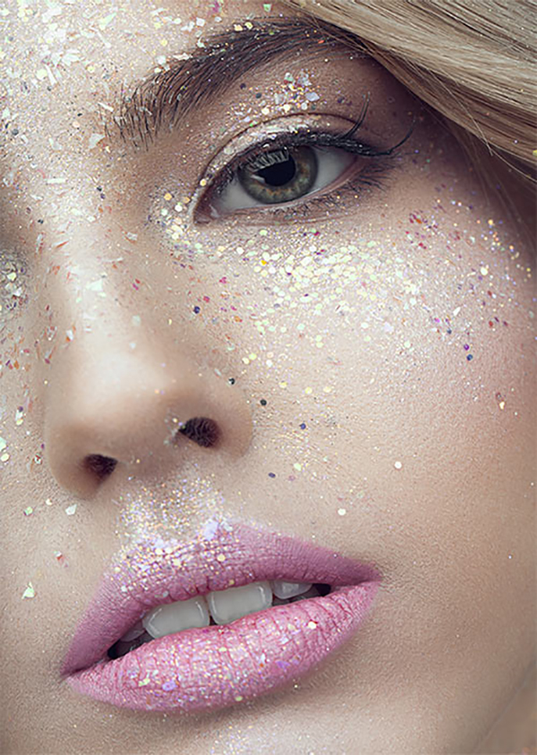 Too much glitter is a makeup mistake