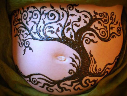 Most loved belly henna design seven