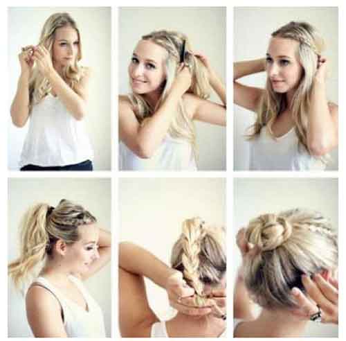 Braided bun braided hairstyle for girls