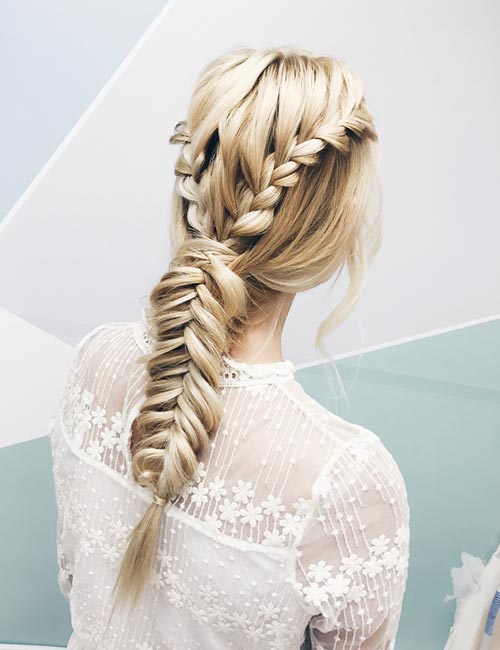 Double-Braided Single Fishtail Braid