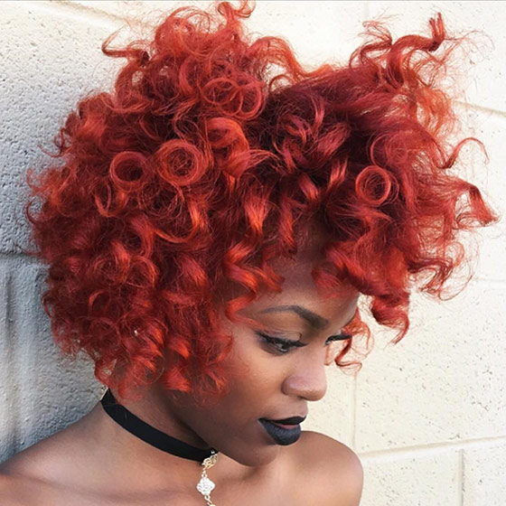 Hot fiery mid-length bob for black women