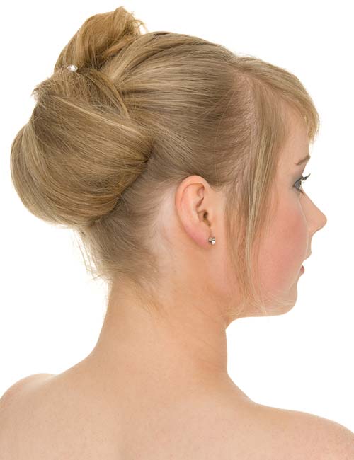 Folded bun hairstyle for long hair