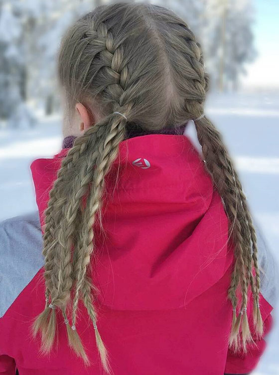 French micro braids for little girls