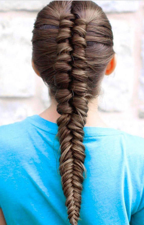 Infinity fishtail braid for little girls