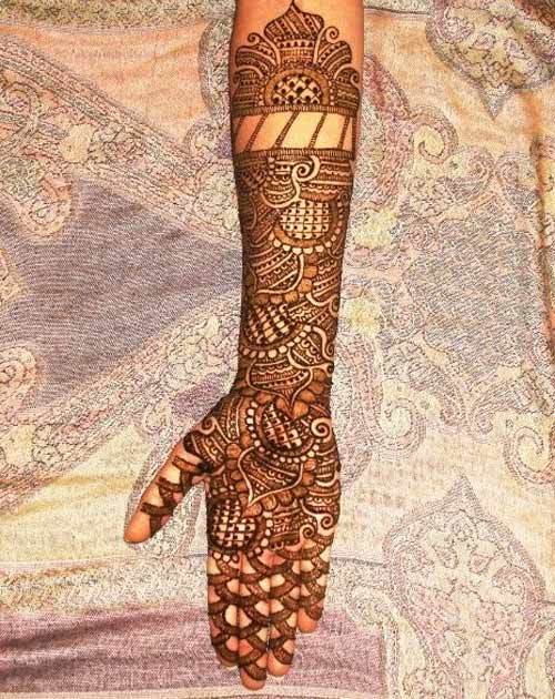 Full arm mehendi design for hands