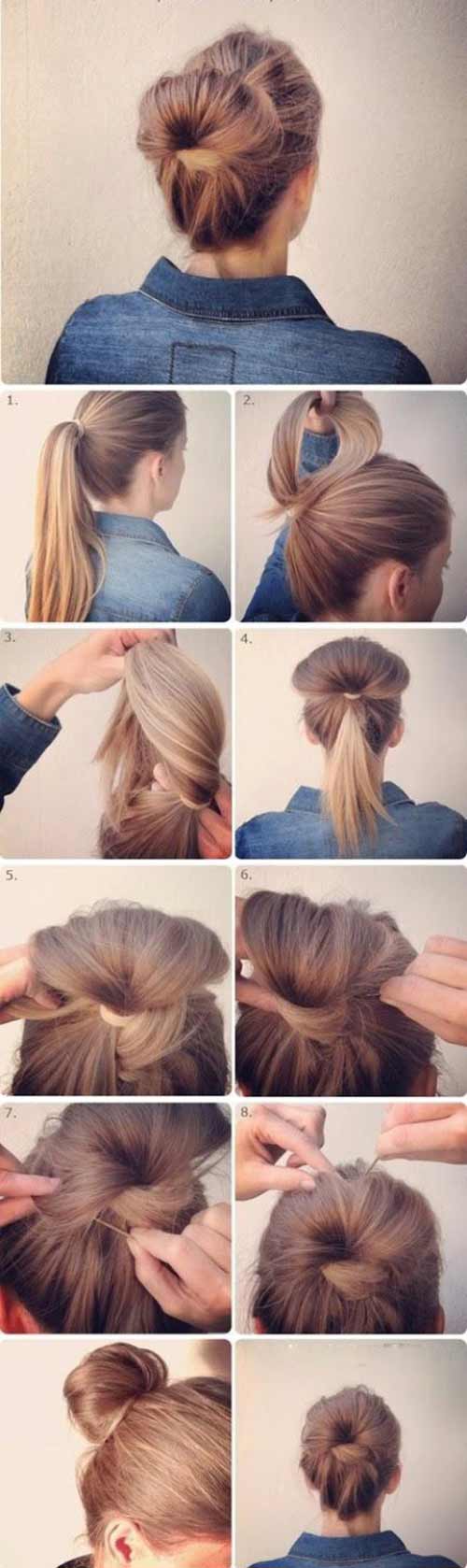 Messy flipped-in bun