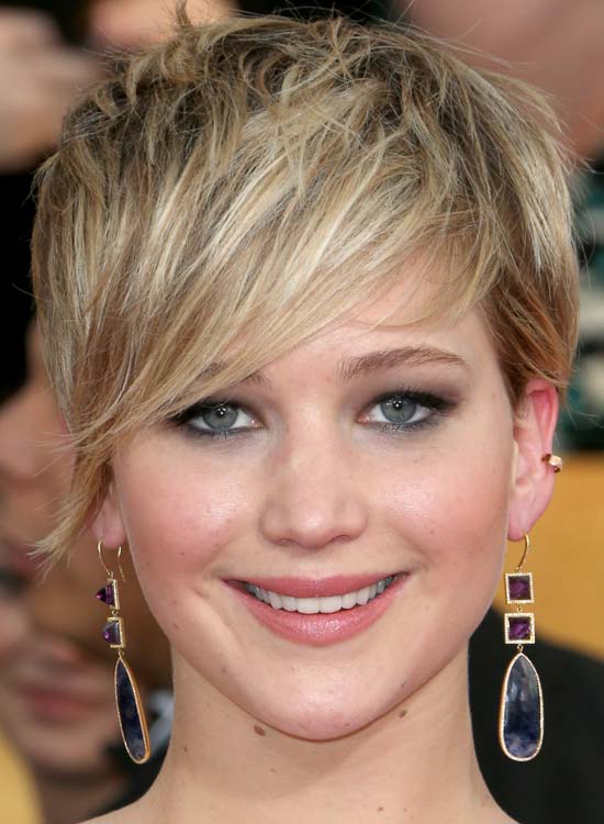 Messy highlighted pixie edgy hairstyle