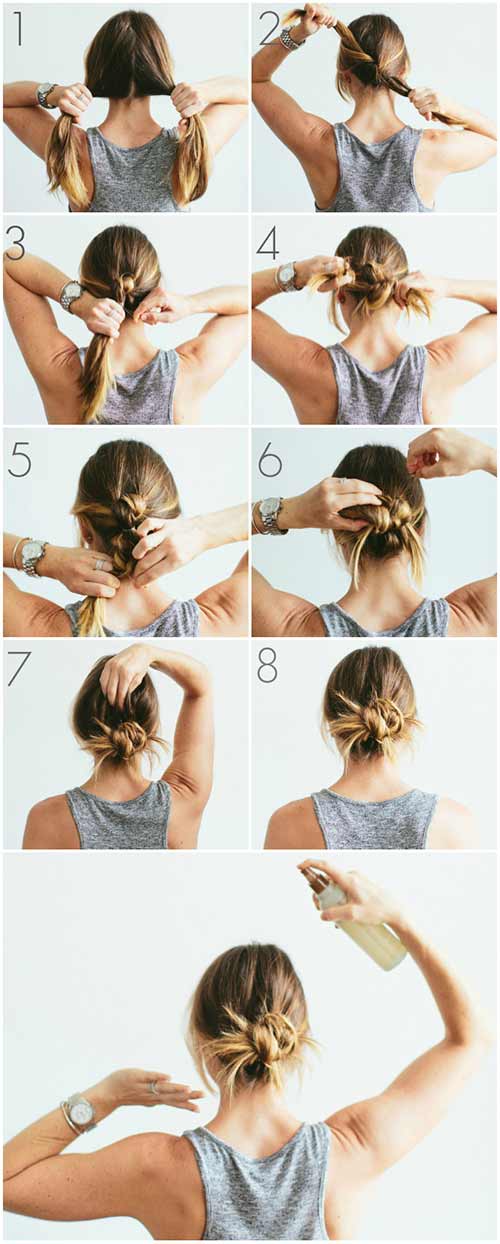 Messy knot bun