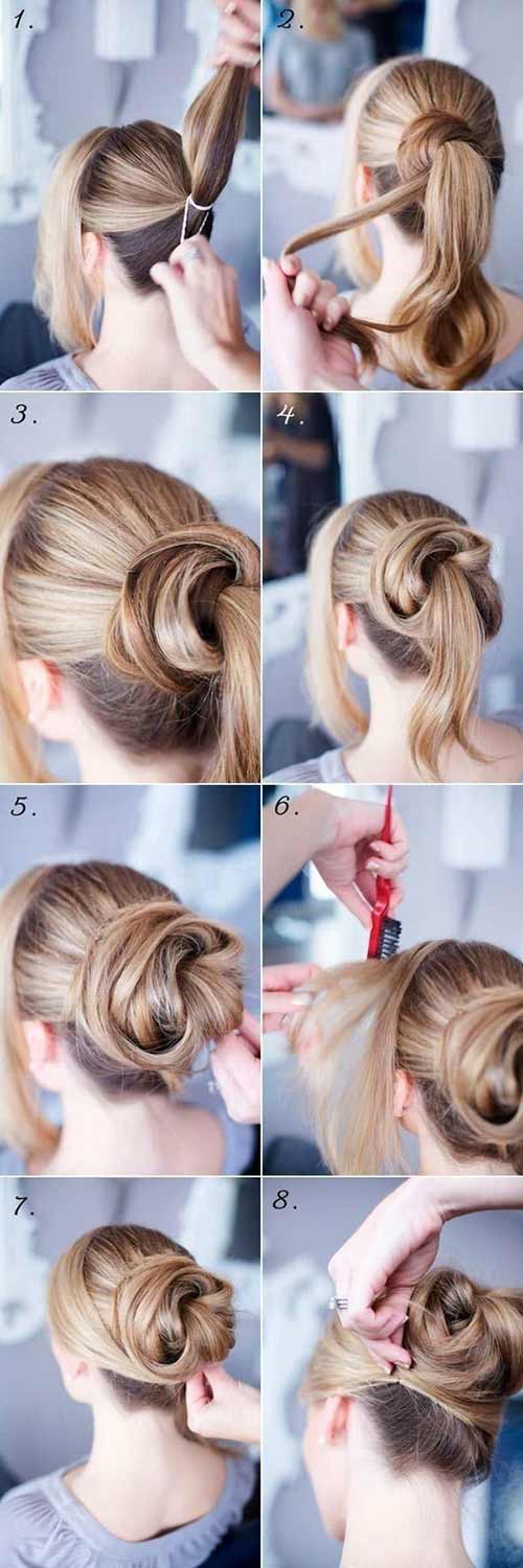 Messy wrap-around bun