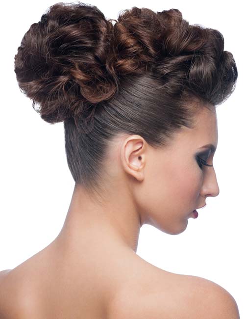 Mohawk bun hairstyle for long hair