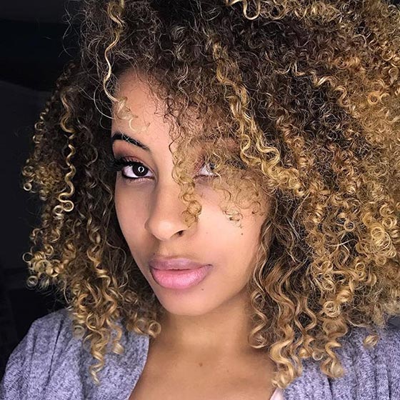 Naturally curly bob haircut for black women