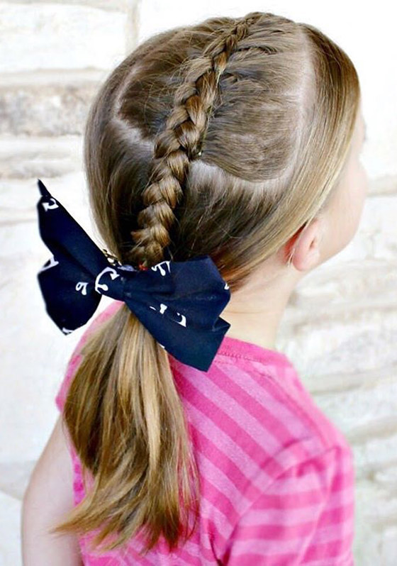 Nautical Dutch braid for little girls