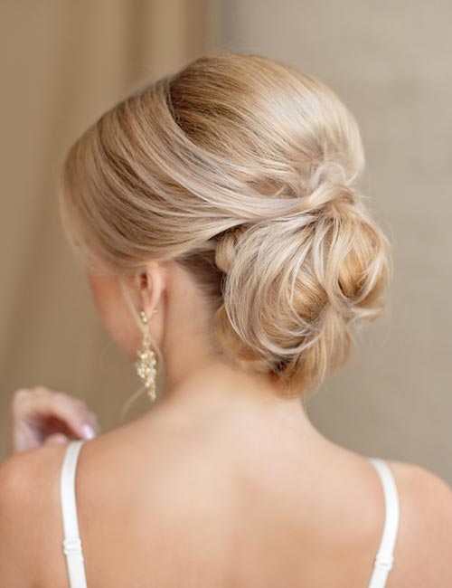 Pouf bun hairstyle for long hair