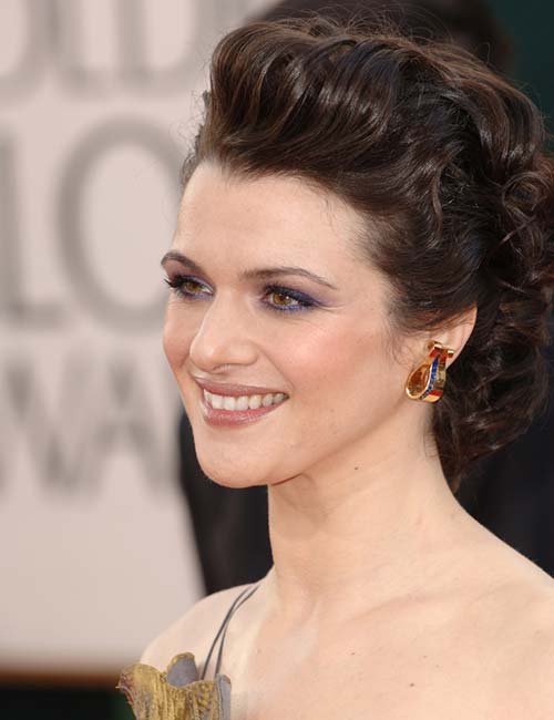 Rachel Weisz's curly high pony hairdo