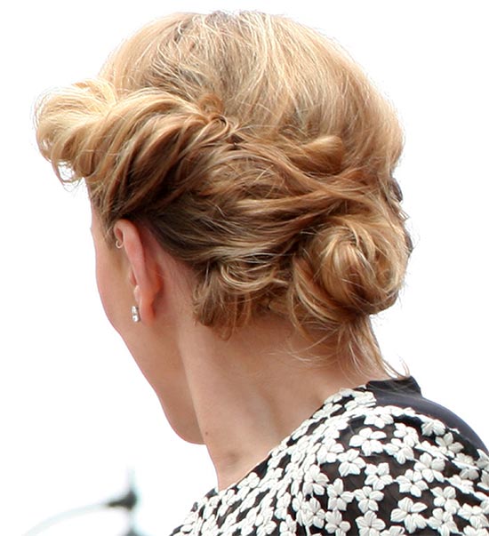 Retro twist mini bun hairstyle for short hair