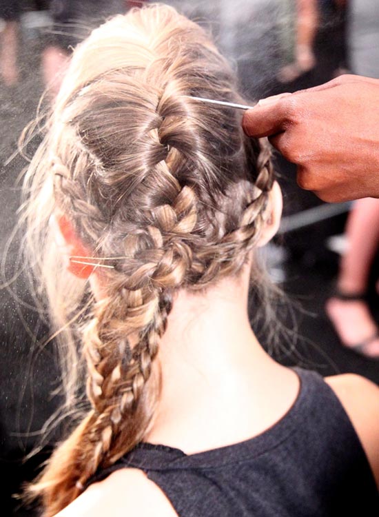 Reverse braids as bridal hairstyle for curly hair