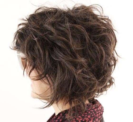 Rock chic curls bob hairstyle for women over 40