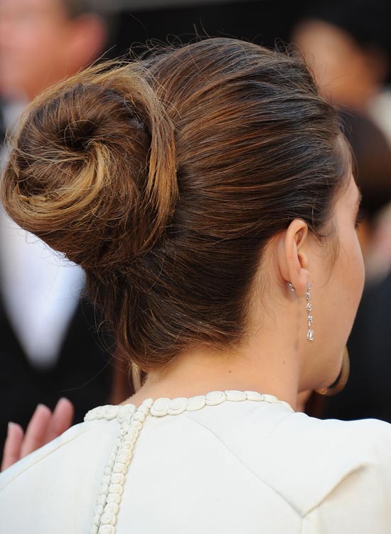 Spiral bun hairstyle for medium-length hair