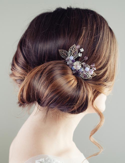 Updo bun hairstyle for long hair