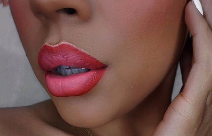 Beautiful pink ombre lips