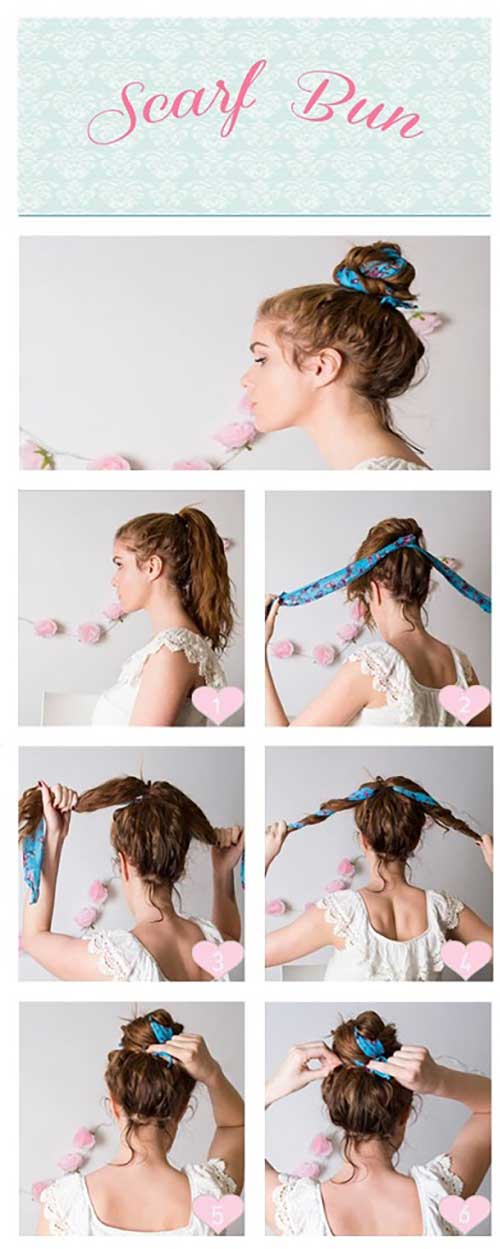 The scarf bun for curly hair