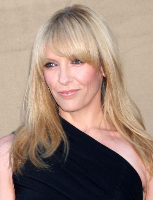 Toni Collette's tapered bangs hairstyle