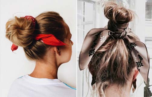 Add a scarf to the top knot