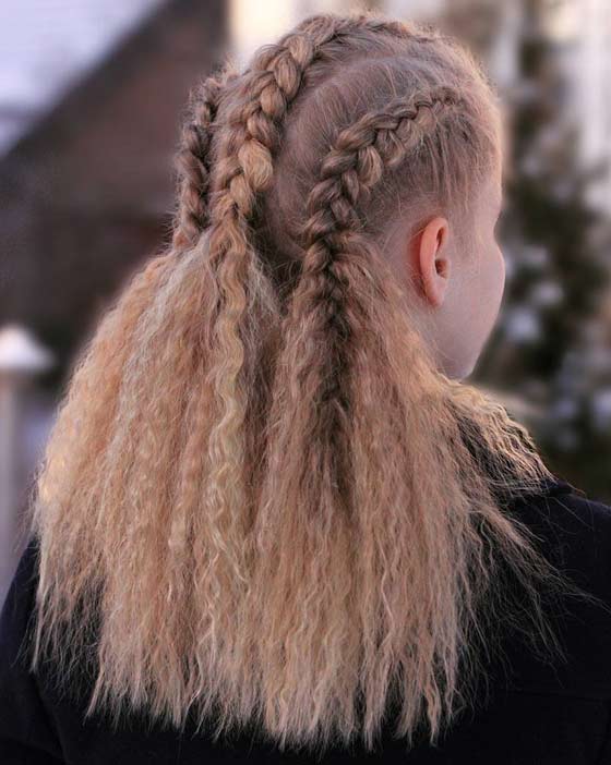 Viking braids for little girls