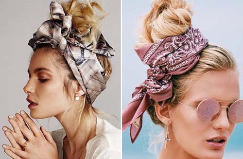 Vintage top knot style with scarf